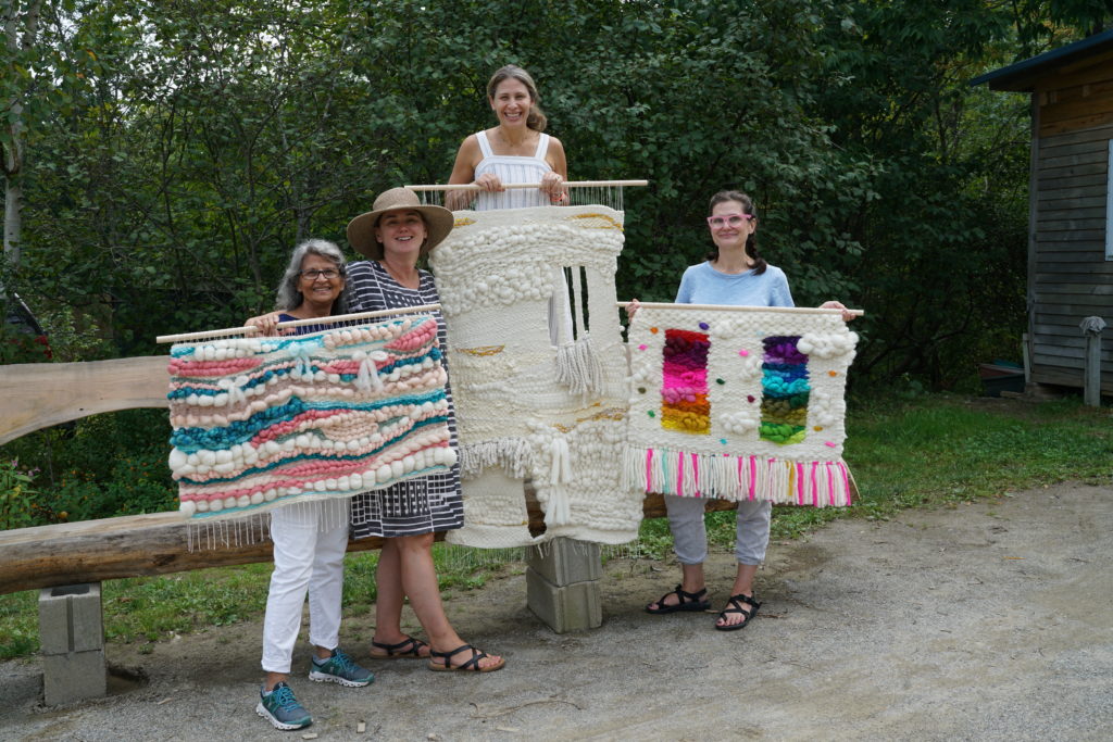 Woven tapestries made in a class held by Bobbie Tilkens-Fisher