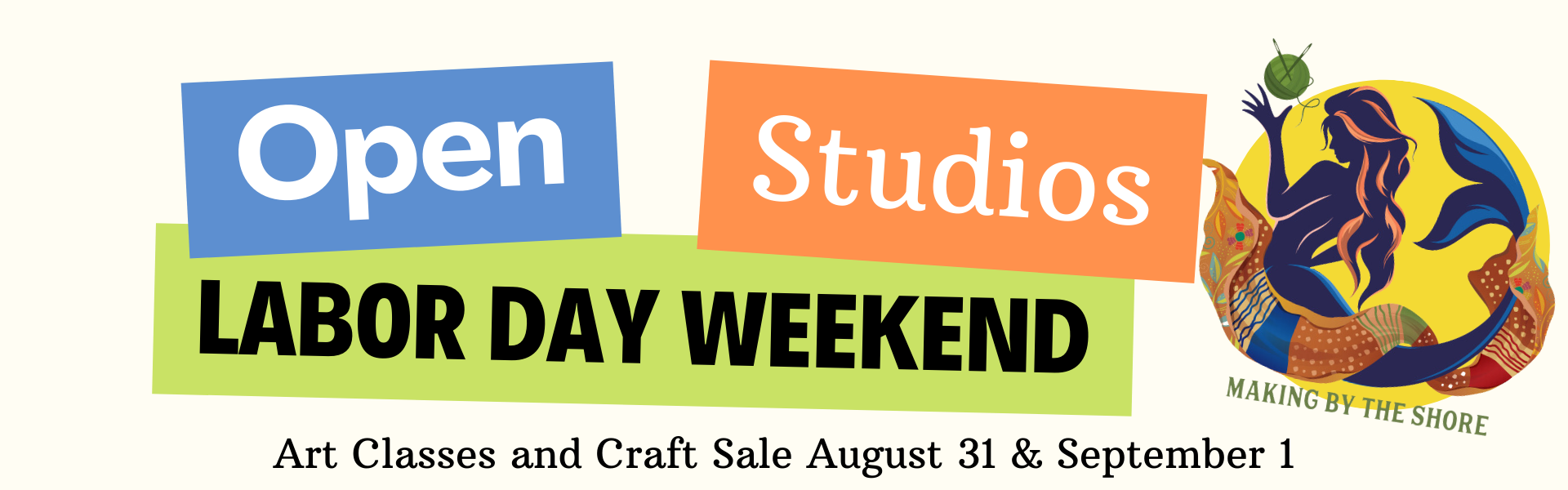 Open Studio at Searsport Shores Labor Day Weekend Banner