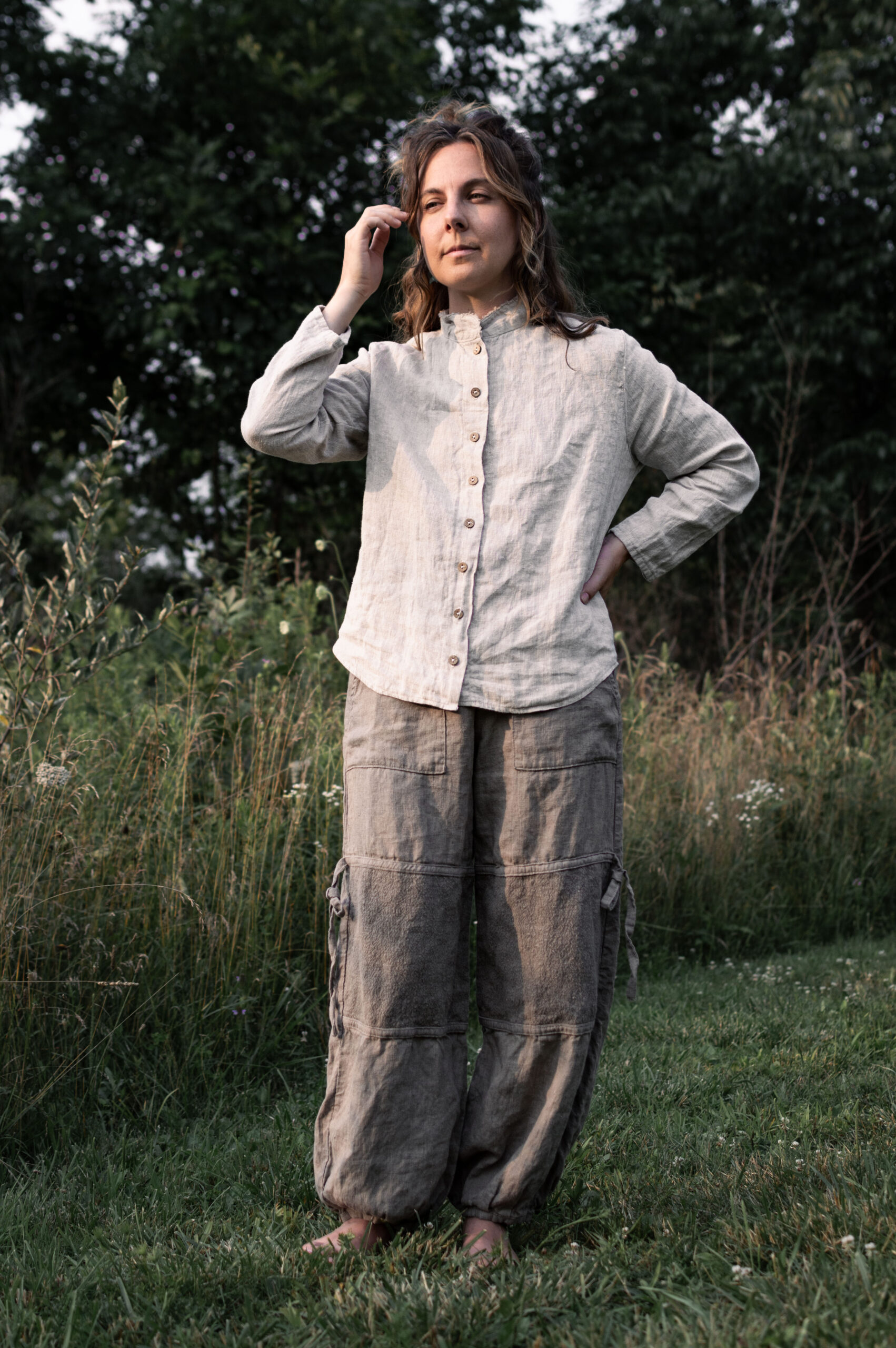 Charlie Darwin Textiles Class at Fiber College of Maine Wren Shirt